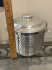 Vintage Mid Century Italian Hammered Aluminum Ice Bucket - Made In Italy Barware