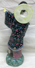 Vintage Chinese Porcelain Statue 8-1 2  Tall  old Man W cane Holding Fruit  Vg 