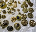 Collection Of Interesting Gold Tone Plastic Buttons