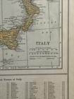 Antique Colorful 1918 Map Of Italy 11x15 Inches