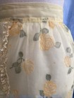 Vtg 1950s Sheer Yellow Floral Hostess Half Apron Nylon Chiffon Lace Pocket Mcm