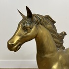 Monumental Vintage Brass Horse Statue 60s