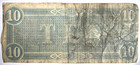 1864  10 Confederate States Of America Note Richmond Va  Bw4