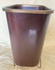 Cool Vintage Mid Century Modern Style Rubbermaid Wastebasket Metal Stand Brown