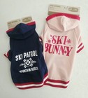 Pet Dog Hoodie Sweater Jumper Coat Winter Clothes Ski Bunny Blue Ski Patrol
