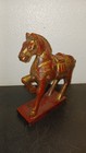 Mid Century Hand Carved Chinese Tang Dynasty Style Wooden Horse Statue