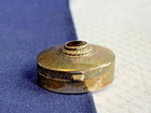 Vtg Sterling Silver Trinket Box Hinged Lid Pill Case Garnet Color Stone 7 8g