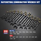 Workpro 22-piece Ratcheting Wrench Set Ratchet Combination Wrench Metric Sae Usa