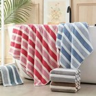 10 Piece Microfiber Bath Towel Set Ultra Soft Absorbent Striped Spa Hotel New