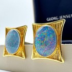 Georg Jensen Cufflinks Gold-plated Opal High Quality Pre-owned Men s From Japan
