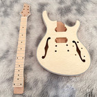 Diy Electric Guitar Kit  Semi-hollow Body  Quilted Maple Top  Mahogany Neck