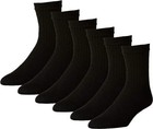 3-12 Pairs For Mens Black Sports Athletic Work Crew Socks Cotton Size 9-11 10-13