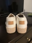 Toms White Canvas Slip-on Flats Women   s 8 5 Closed Toe Casual Espadrilles