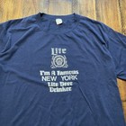 Vintage Miller Lite Beer Shirt Single Stitch Sportswear Xxl Faded New York