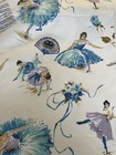 Vintage Rare 1950 s Dancing Ballerina Barkcloth Drapery Fabric