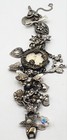 Vintage Very Rare Signed Kirks Folly Pewter Celestial Charm Bracelet Watch 7 5  