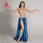 Belly Dancing Performance Set Bra belt satin Long Skirt 3pcs Women Dance Costume