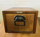 Antique Tiger Oak Globe Wernicke Drawer Card File Cabinet Us Airforce 18x10x8   