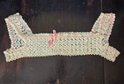 Antique Edwardian Crochet Yoke Nightgown Dress Cotton Victorian Lace Ribbon Top 