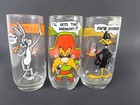 3 Vintage Arbys Looney Tunes Drinking Glasses Daffy Duck Yosemite Sam Bugs Bunny