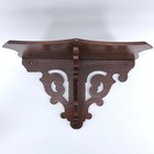 Vintage Scroll Fretwork Wood Wall Shelf Display Bracket Carved Brown 13 5 