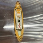 Vintage Japanese Tin Litho Toy Boat yacht  Yellow   Red  Age 17 Years   Up