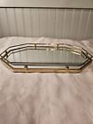 Vintage Vanity Dresser Tray Gold Mirror Hollywood Regency Usa