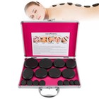 16x Hot Stones Massage Kit With Box For Spa Body Relaxing Massage Therapy Black