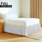 Full Elastic Bed Ruffle - Easy Wrap Around Ruffle - Microfiber Bed Skirt With   