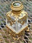 Antique 19c  French Crystal Ormalu Scent Box Perfume Bottle Napolean Iii Era