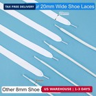 2 Pairs Fat White Shoe Laces For Sneakers  3 4 2cm Wide Thick White Athletic    