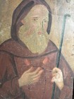 19th Century Retablo Antique Mexican Oil On Tin Painting Saint Francis Of Paola