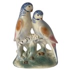 Vintage Spaulding Parakeets Birds Figural Figurine On Branch Budgies Birds