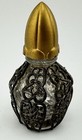 Antique Perfume Bottle Miniature Glass Filigree Metal Covering Glass Applicator