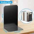 Minimalist Heavy Duty Bookends - Black Metal Set With Non-slip Design  3 Pairs 