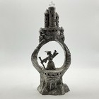 Vintage Spoontiques Pewter 5    Castle Figurine With Wizard   Crystal Mr855 Euc