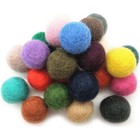 Cartsyou Brown Felt Wool Pom Pom Beads  20mm 30 Pieces