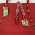 Badgley Mischka Red Chain Bag   Vegan Leather  18 3 4 Wide X 10 3 4 