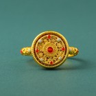 Gold Plated Eight Treasure Compass Adjustable Spinner Ring