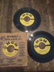 Lot Of 3 Vintage 1950s Mgm 45 Rpm Records Tommy Edwards Art Mooney Bill Farrell