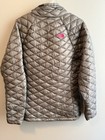 The North Face Thermoball Quilted Full Zip Lightweight Pockets Gray Pink M
