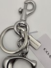 Nwt Coach Solid Signature C Bag Charm Keychain Key Fob 1635 Silver  