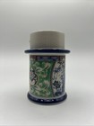 Vintage Cccc Japan Cobalt Blue Ceramic Hand Painted Candle Stick Holder