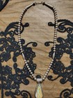 Navajo Pearls With Turquoise Pendant   Signed Makers Mark