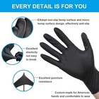 Heavy Duty 6 Mil Black Nitrile Gloves  Disposable Latex powder Free  Case 1000