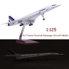 1 125 Air France Concorde Resin Airplane Model Home Decor W  Led Light Wheel
