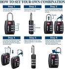 4 Pack Tsa Approved Luggage Locks  Combination Travel Padlock  3-digit Waterproo