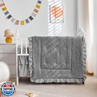 Mini Crib Bedding Set 3 Pieces Baby Boho Quilted Tufted Ruffles Comforter Wit
