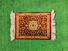Vintage Middle Eastern Persian Handmade Wool W fringe Miniature Rug 16x12  Euc