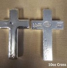10 Oz Yps  cross  999  Fine Silver Bullion Bar  yeager s Poured Silver 